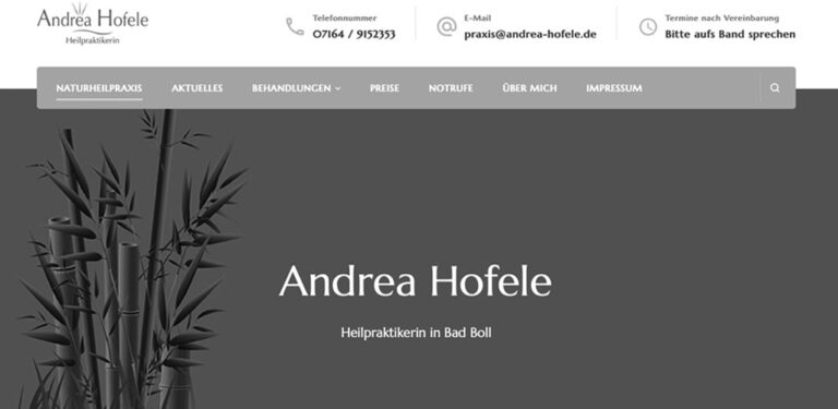 Mehr über den Artikel erfahren Andrea Hofele: Neue Kunden-Website online